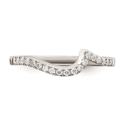 14K Weißgold Diamant-Trauring, konturiert