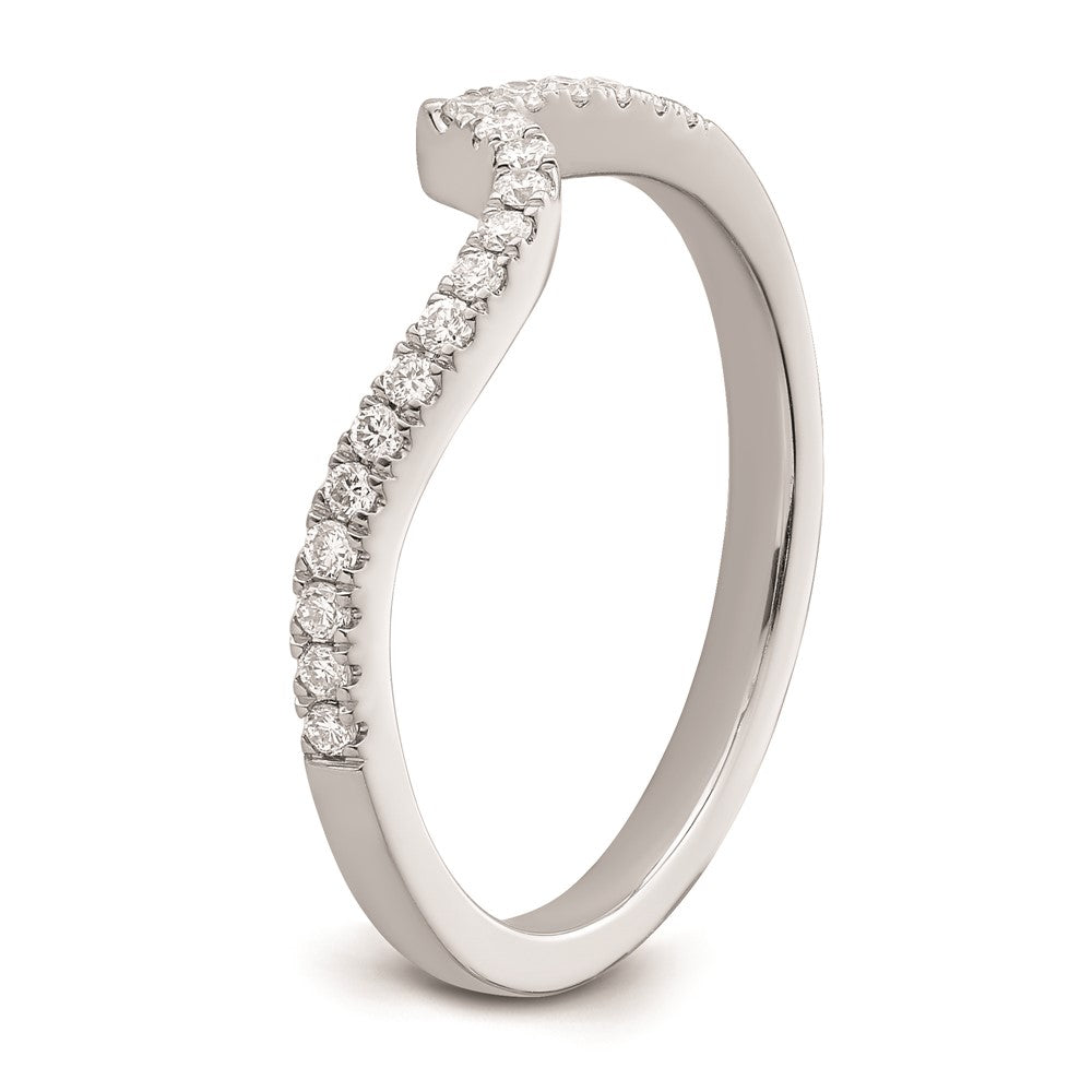 14K Weißgold Diamant-Trauring, konturiert