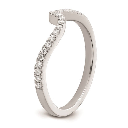 14K Weißgold Diamant-Trauring, konturiert