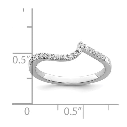14K Weißgold Diamant-Trauring, konturiert