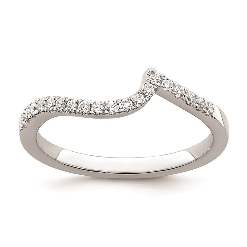14K Weißgold Diamant-Trauring, konturiert