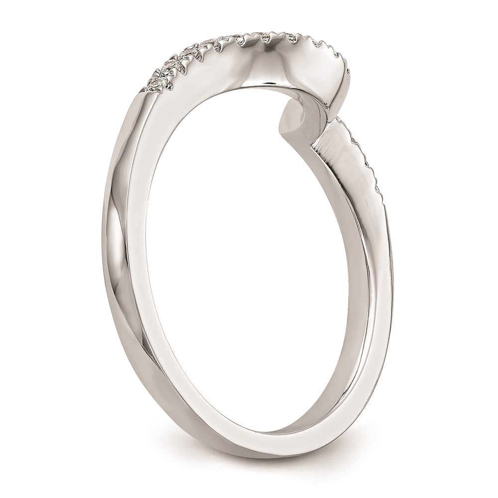 14K Weißgold Ehering mit natürlichen Diamanten 0,2 ct. Gesamtgewicht