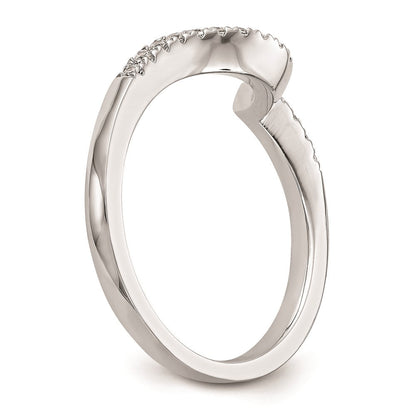 14K Weißgold Ehering mit natürlichen Diamanten 0,2 ct. Gesamtgewicht