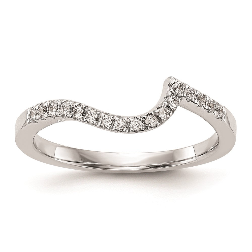 14K Weißgold Ehering mit natürlichen Diamanten 0,2 ct. Gesamtgewicht