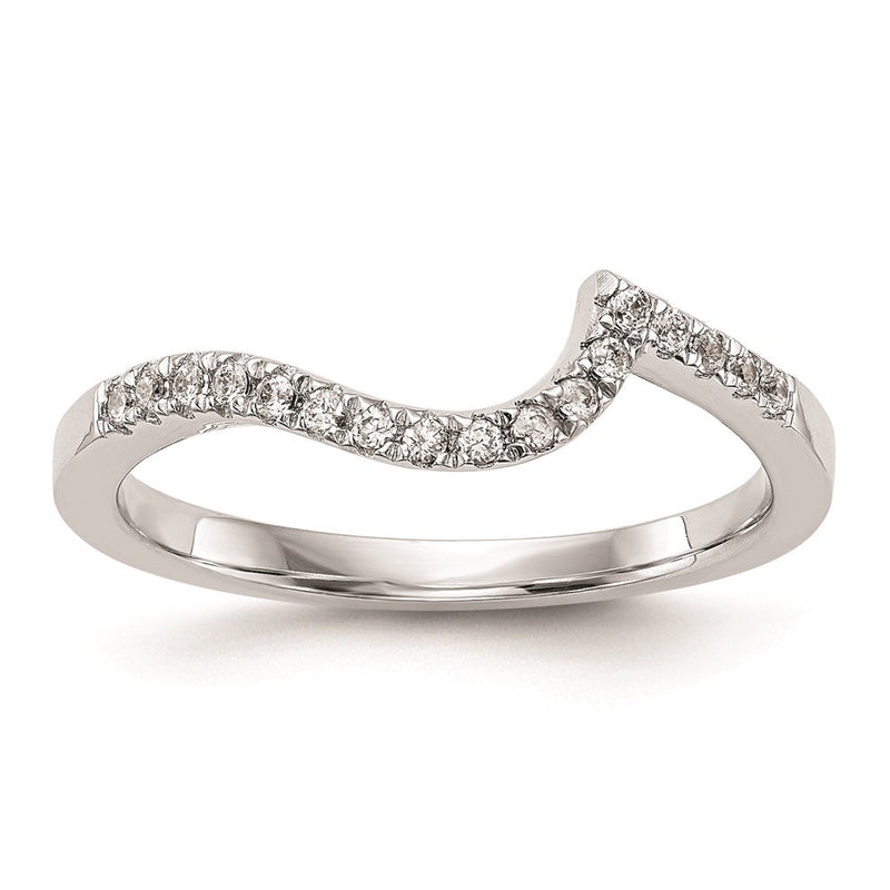 14K Weißgold Ehering mit natürlichen Diamanten 0,2 ct. Gesamtgewicht