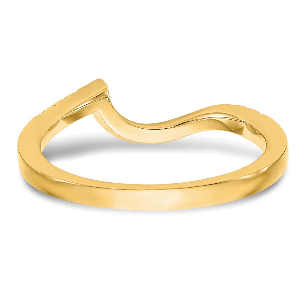 14K Gelbgold Ehering mit Konturdesign und echten Diamanten