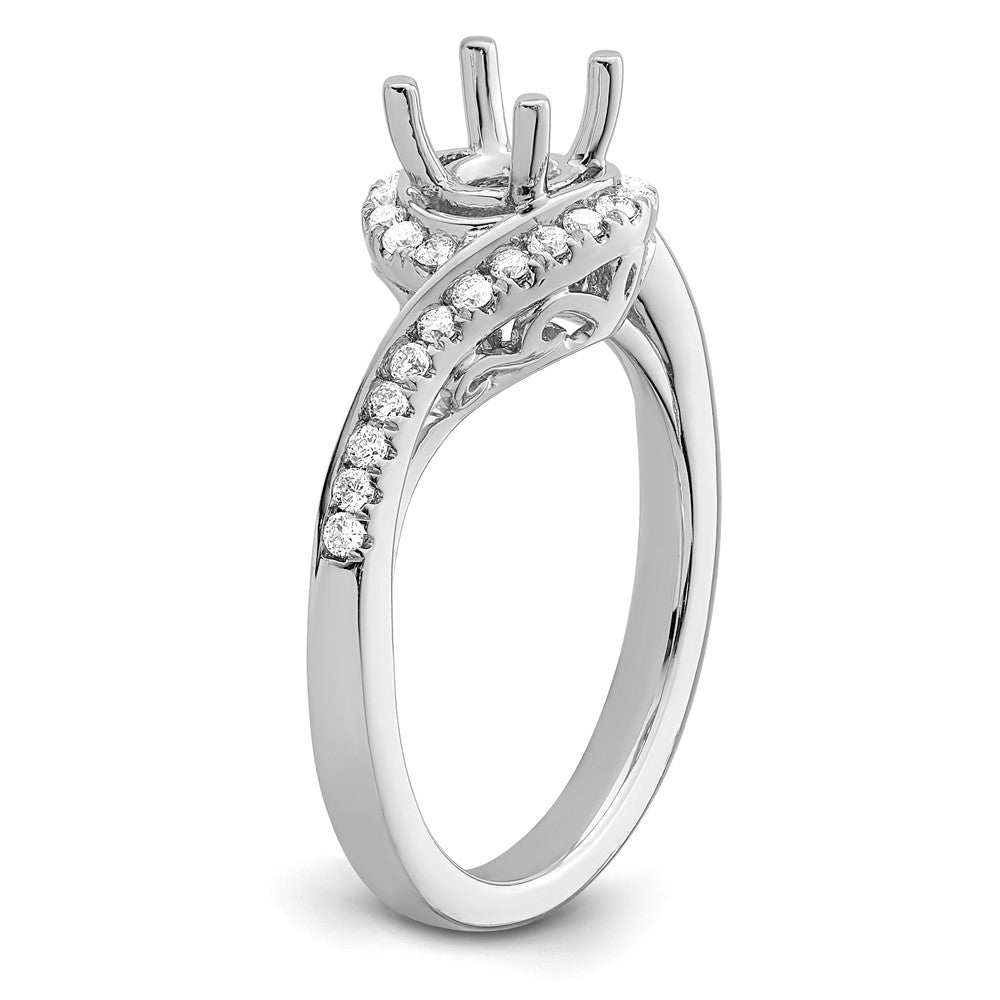 14K Weißgold Verlobungsring mit 0,33 ct. Laborgezüchtetem Diamant VS/SI+ G+ und 0,75 ct. rundem Mittelstein