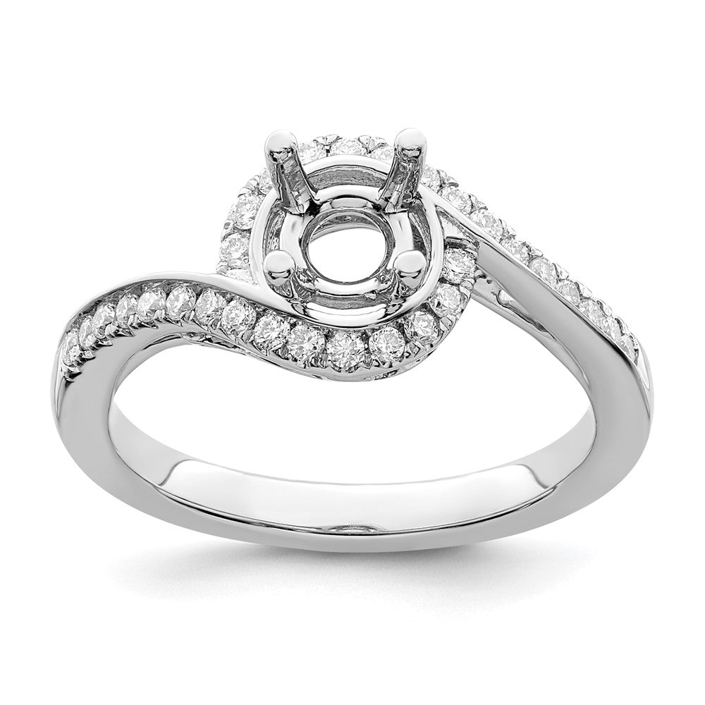 14K Weißgold Verlobungsring mit 0,33 ct. Laborgezüchtetem Diamant VS/SI+ G+ und 0,75 ct. rundem Mittelstein