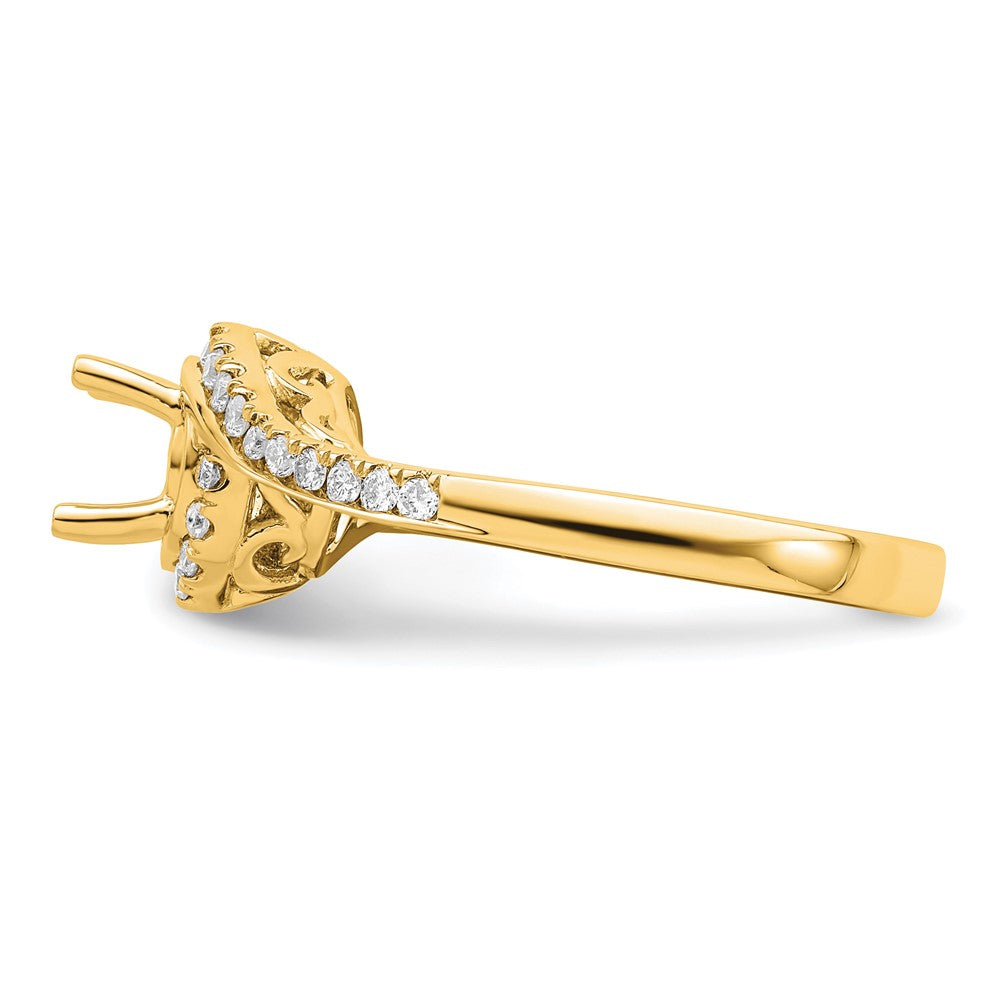 14K Gelbgold Verlobungsring mit 0,75 ct. rundem Center und 0,33 ct. Laborgezüchteten Diamanten VS/SI+ G+