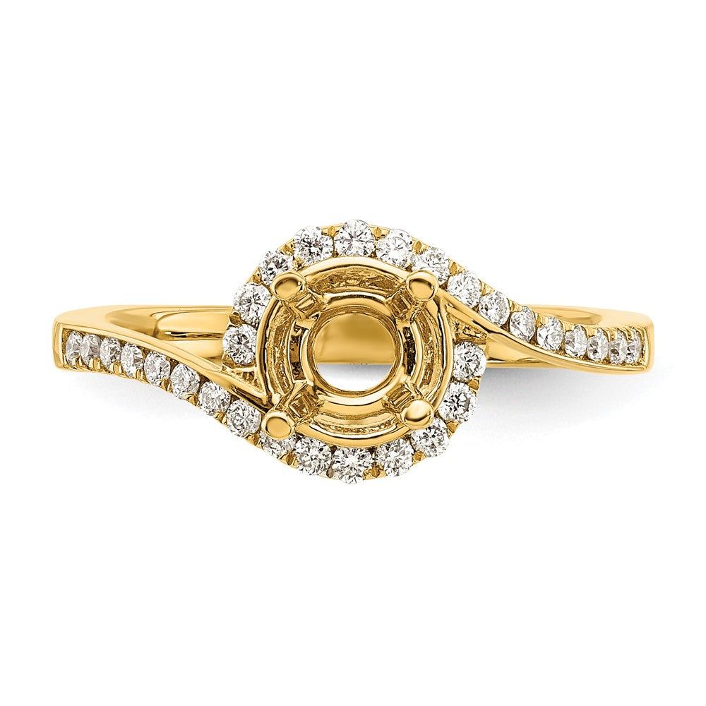 14K Gelbgold Verlobungsring mit 0,75 ct. rundem Center und 0,33 ct. Laborgezüchteten Diamanten VS/SI+ G+