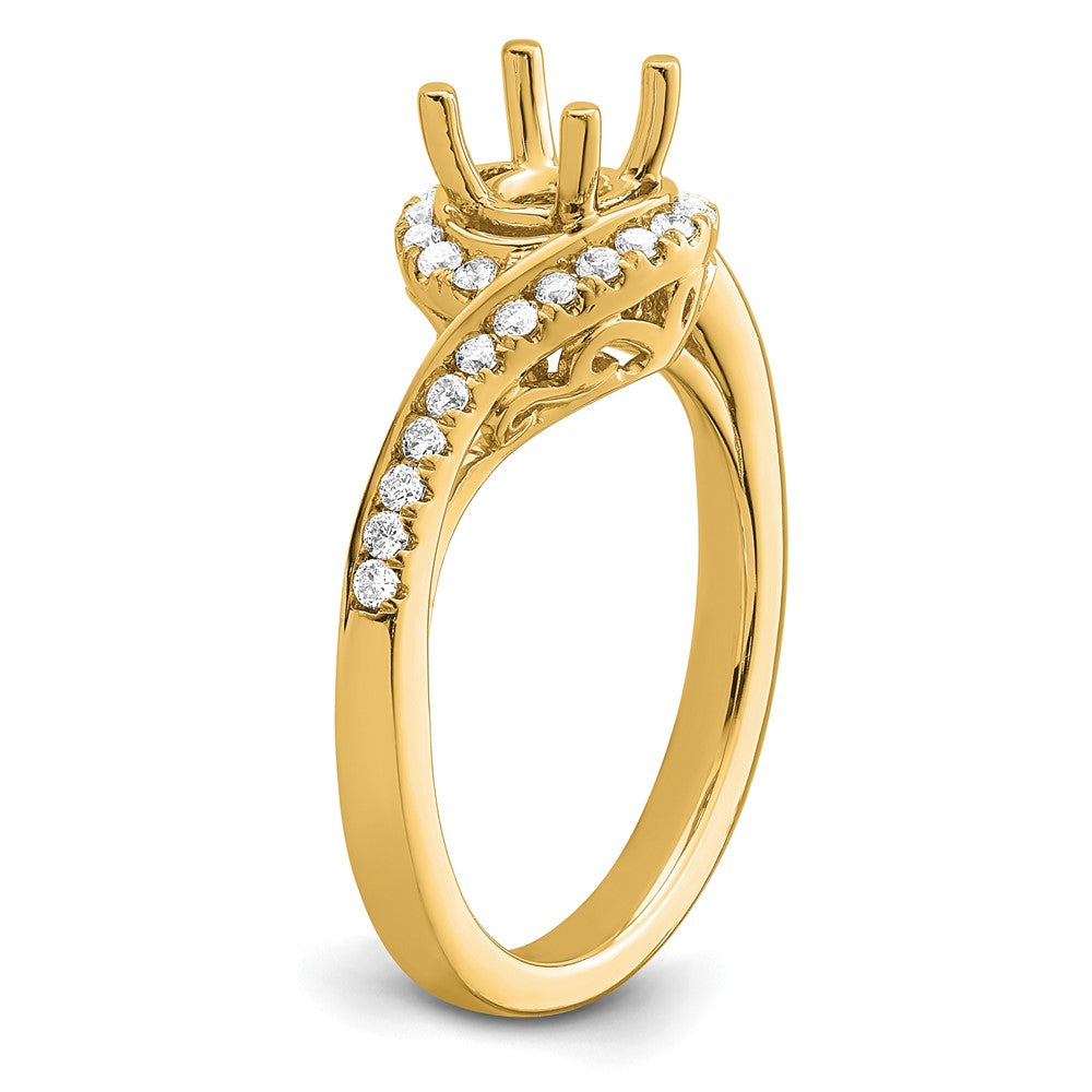 14K Gelbgold Verlobungsring mit 0,75 ct. rundem Center und 0,33 ct. Laborgezüchteten Diamanten VS/SI+ G+