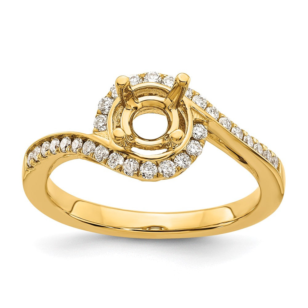 14K Gelbgold Verlobungsring mit 0,75 ct. rundem Center und 0,33 ct. Laborgezüchteten Diamanten VS/SI+ G+