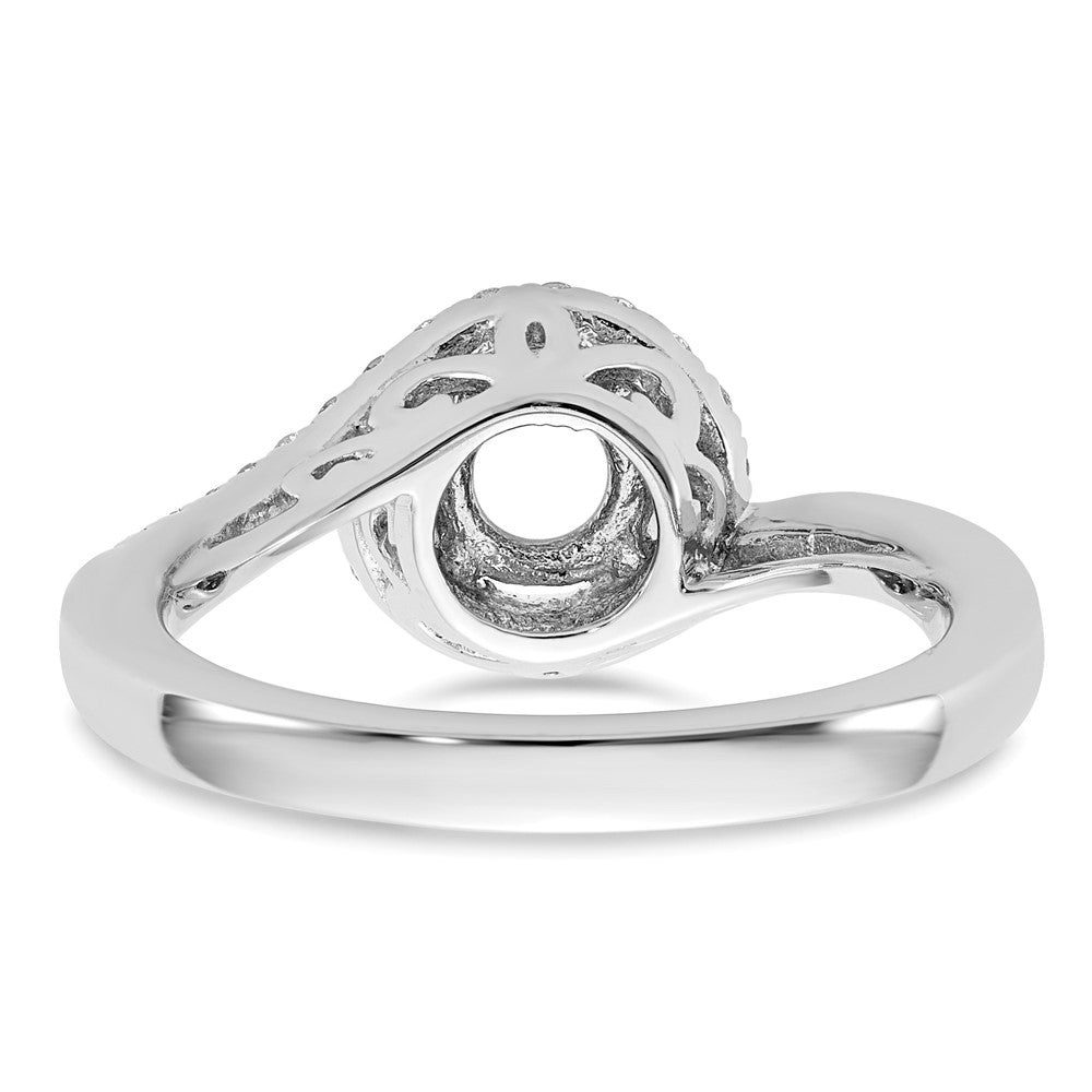14K Weißgold By-pass (holds 1 Karat (6.5mm) Rund Mittig) 1/3 Karat Diamant Halbfassung Verlobungsring