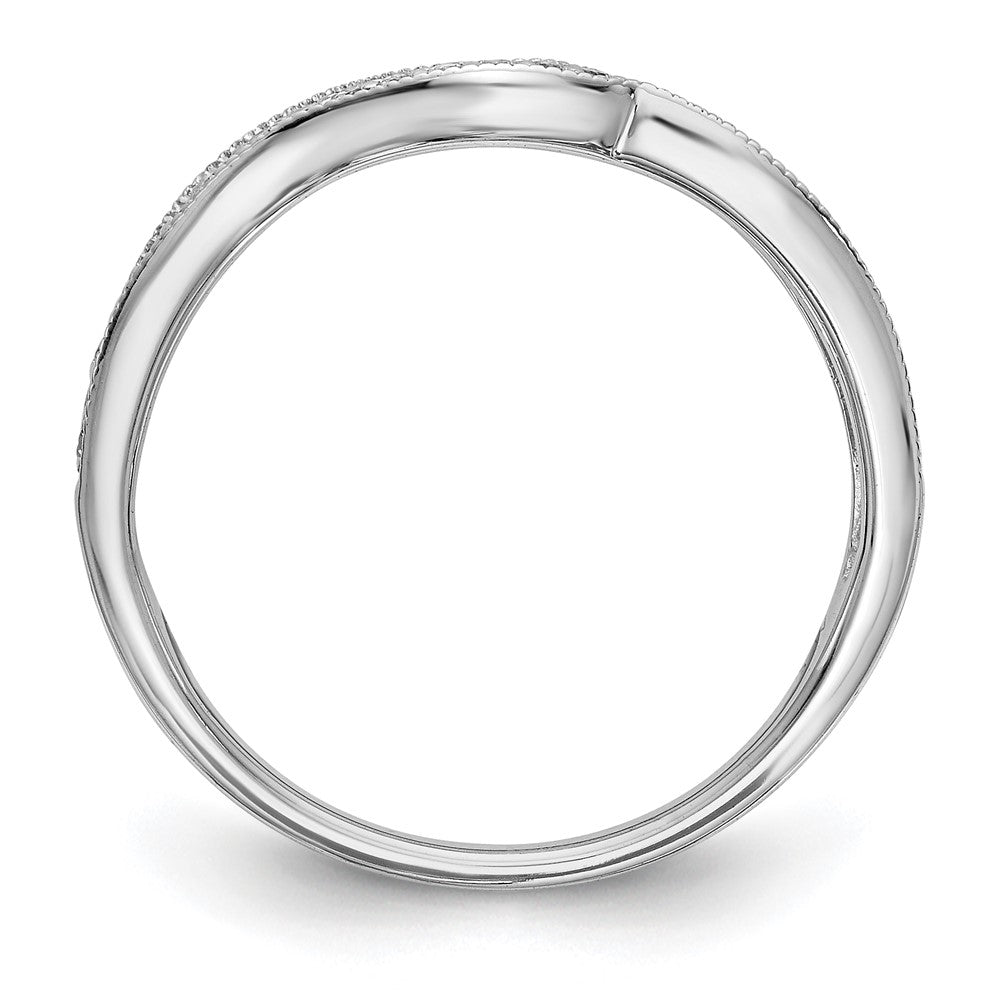 14K Weißgold Ehering mit natürlichen Diamanten, 0,15 ct Gesamtgewicht