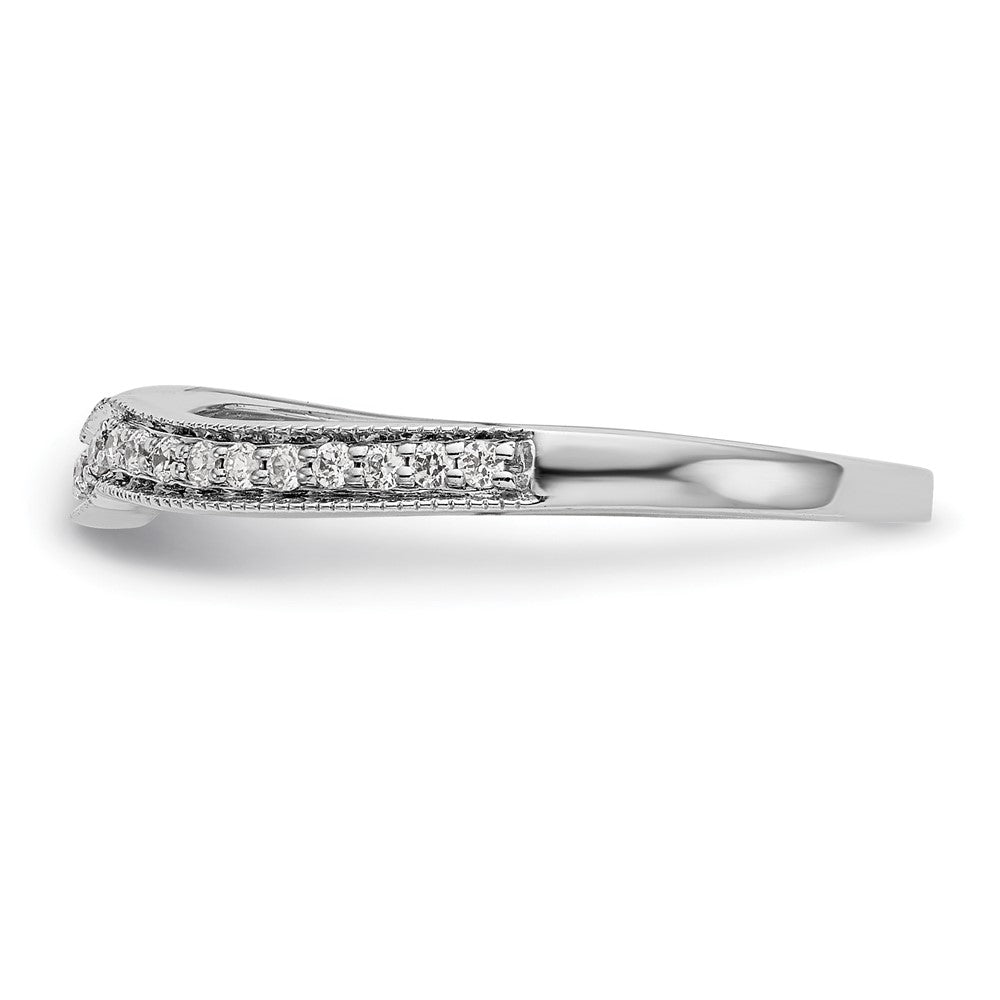 14K Weißgold Ehering mit natürlichen Diamanten, 0,15 ct Gesamtgewicht
