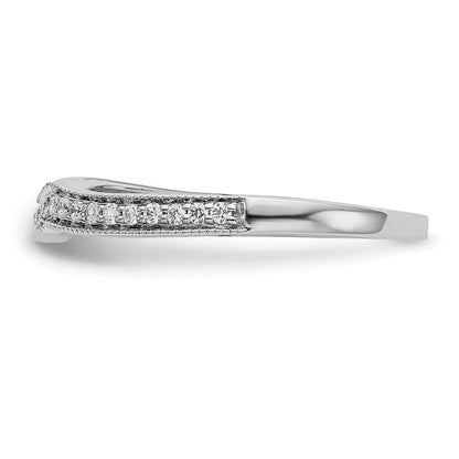 14K Weißgold Ehering mit natürlichen Diamanten, 0,15 ct Gesamtgewicht