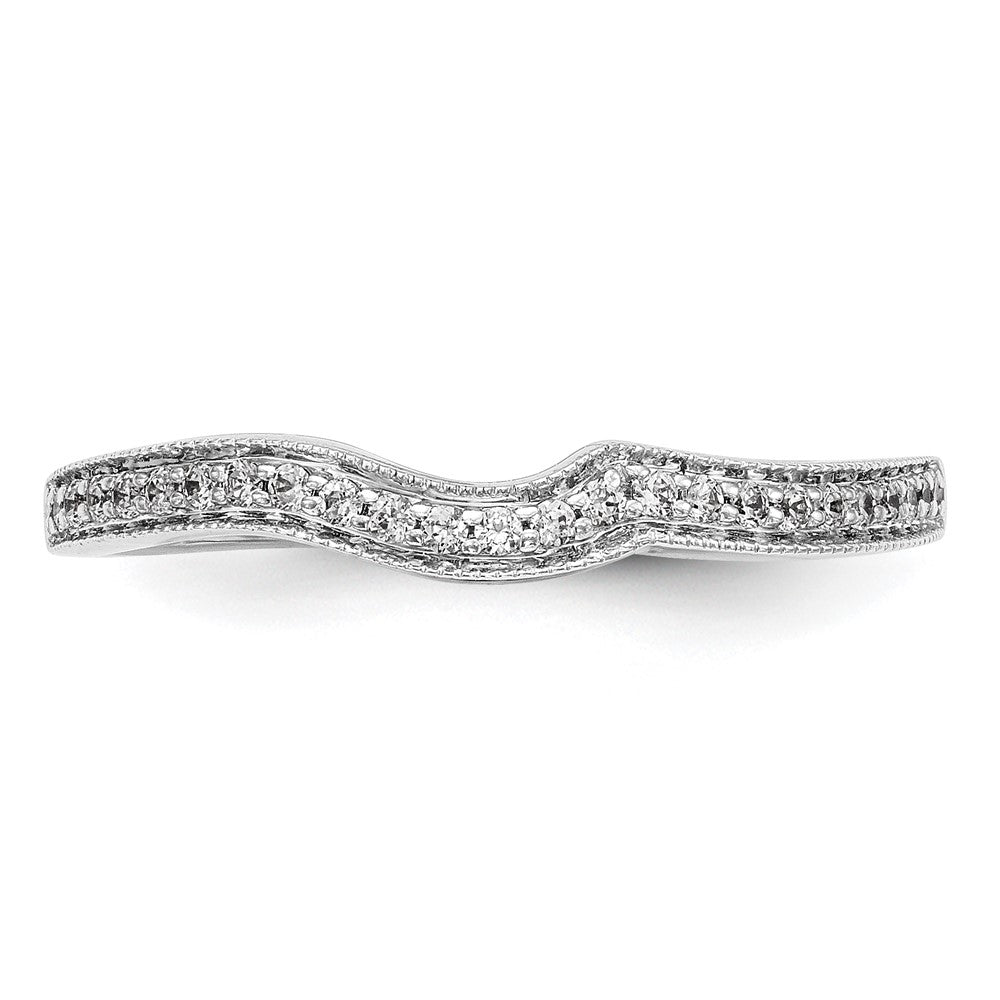 14K Weißgold Ehering mit natürlichen Diamanten, 0,15 ct Gesamtgewicht
