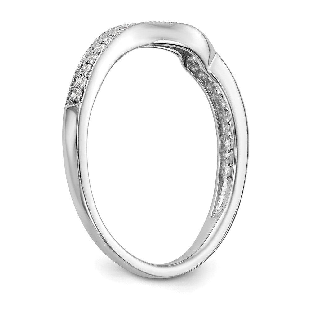 14K Weißgold Ehering mit natürlichen Diamanten, 0,15 ct Gesamtgewicht