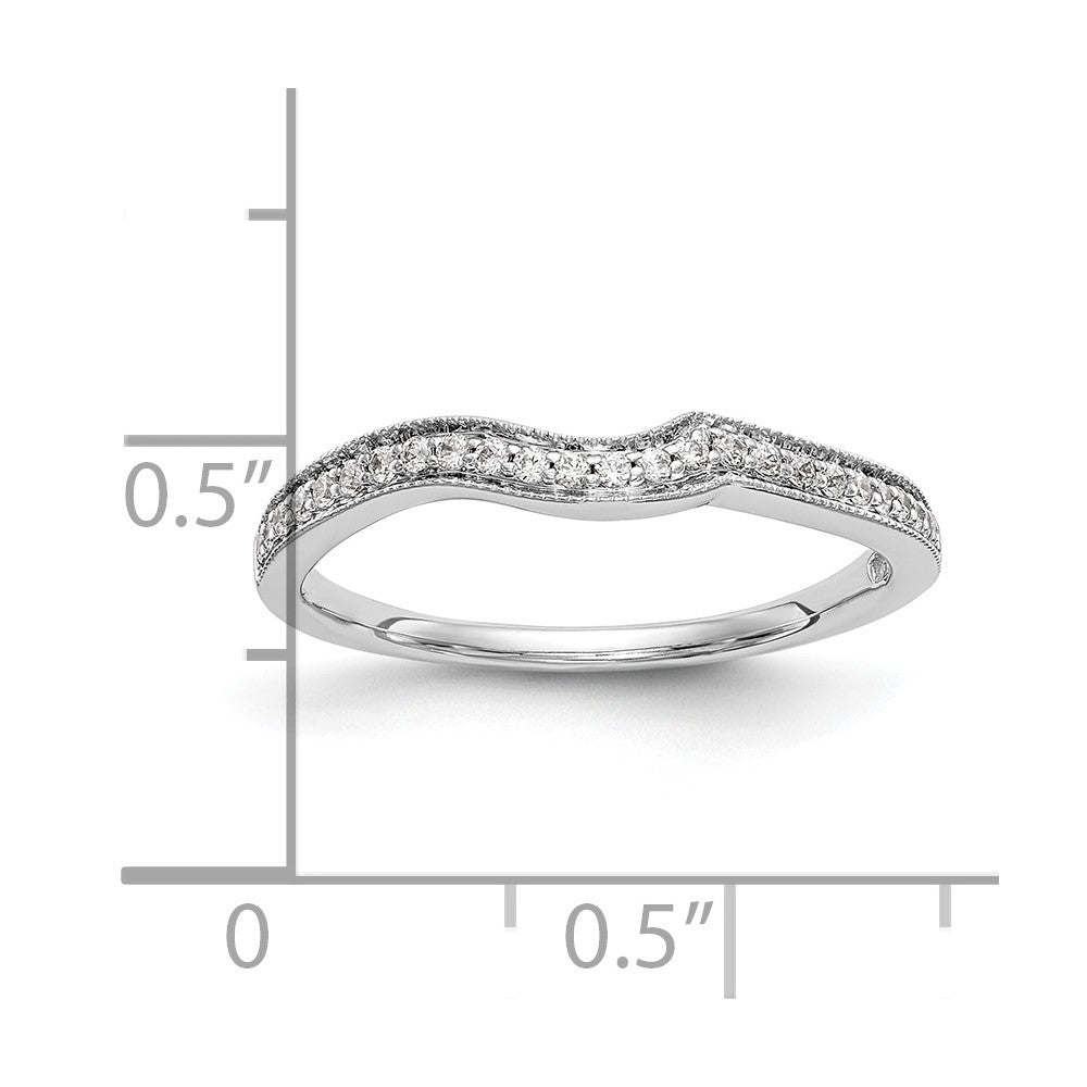 14K Weißgold Ehering mit natürlichen Diamanten, 0,15 ct Gesamtgewicht