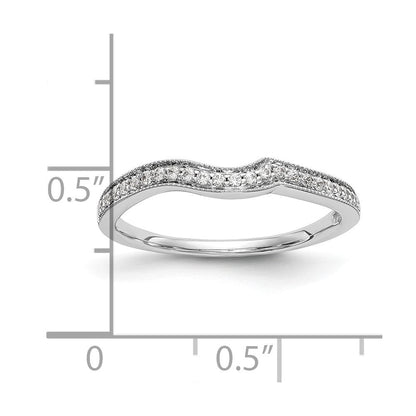 14K Weißgold Ehering mit natürlichen Diamanten, 0,15 ct Gesamtgewicht