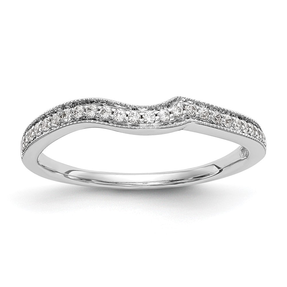 14K Weißgold Ehering mit natürlichen Diamanten, 0,15 ct Gesamtgewicht