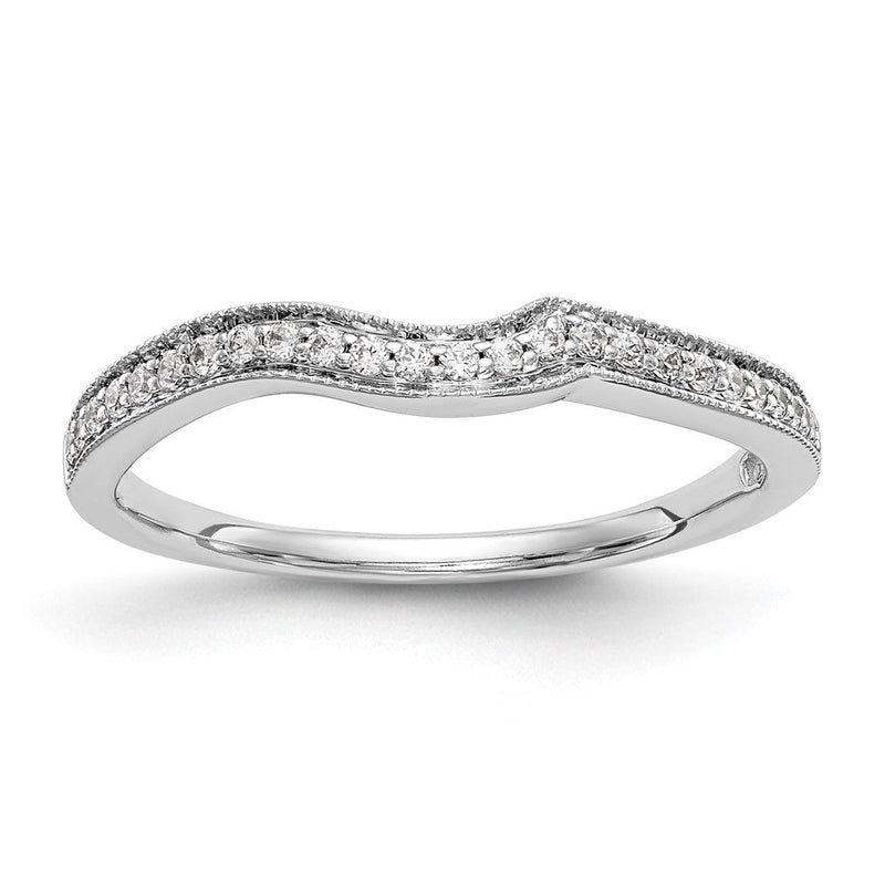 14K Weißgold Ehering mit natürlichen Diamanten, 0,15 ct Gesamtgewicht