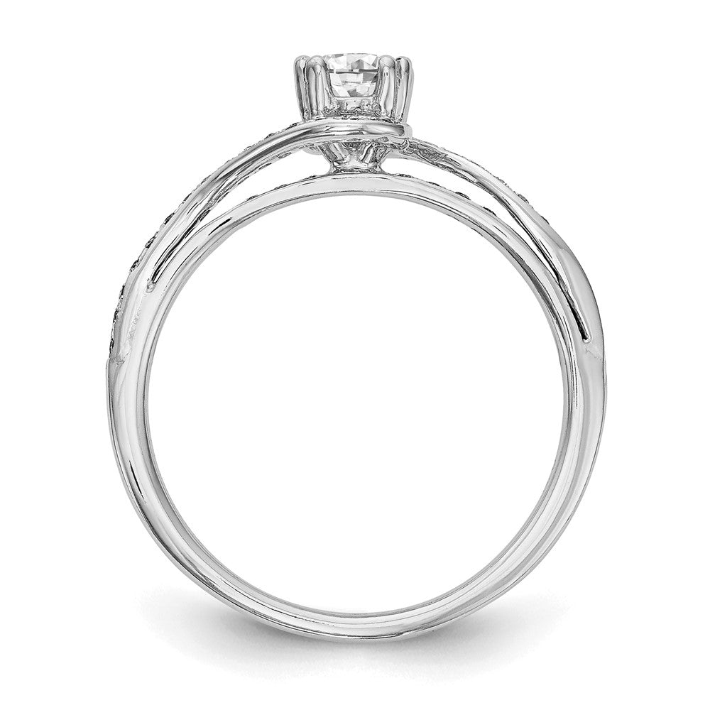 14K Weißgold Verlobungsring mit Diamant-Simulant