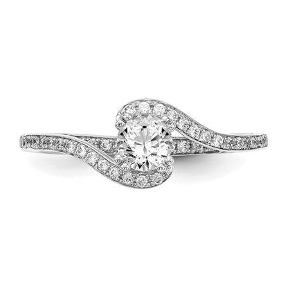 14K Weißgold Verlobungsring mit Diamant-Simulant