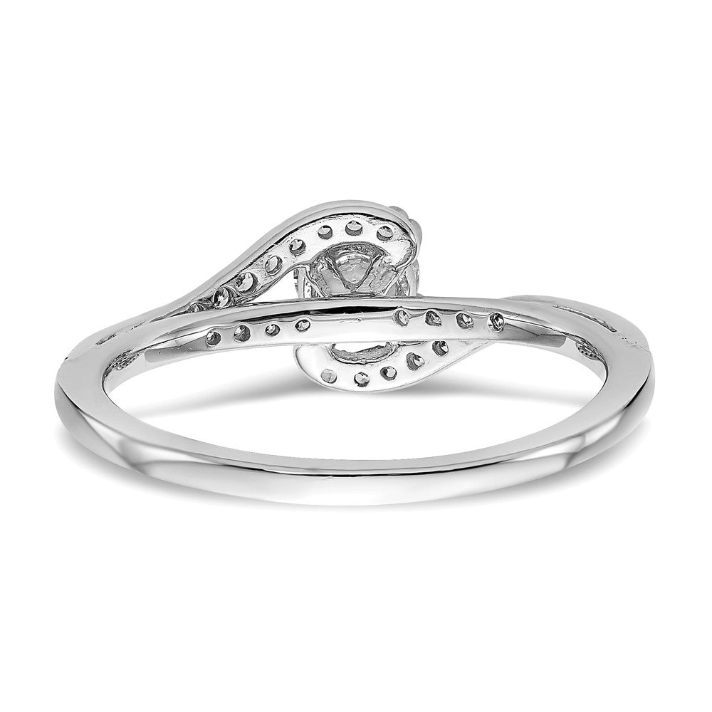 14K Weißgold Verlobungsring mit Diamant-Simulant