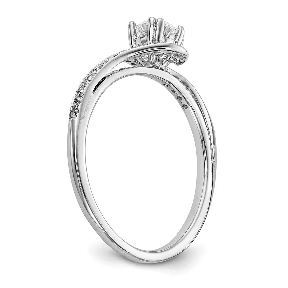 14K Weißgold Verlobungsring mit Diamant-Simulant
