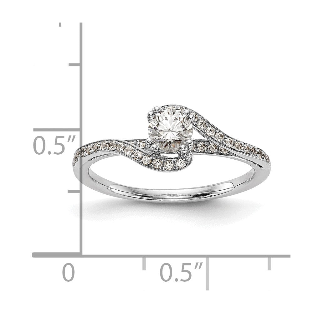 14K Weißgold Verlobungsring mit Diamant-Simulant