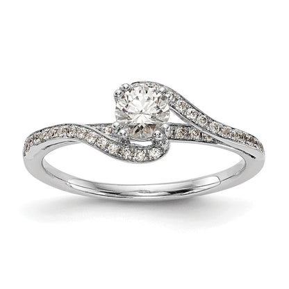 14K Weißgold Verlobungsring mit Diamant-Simulant