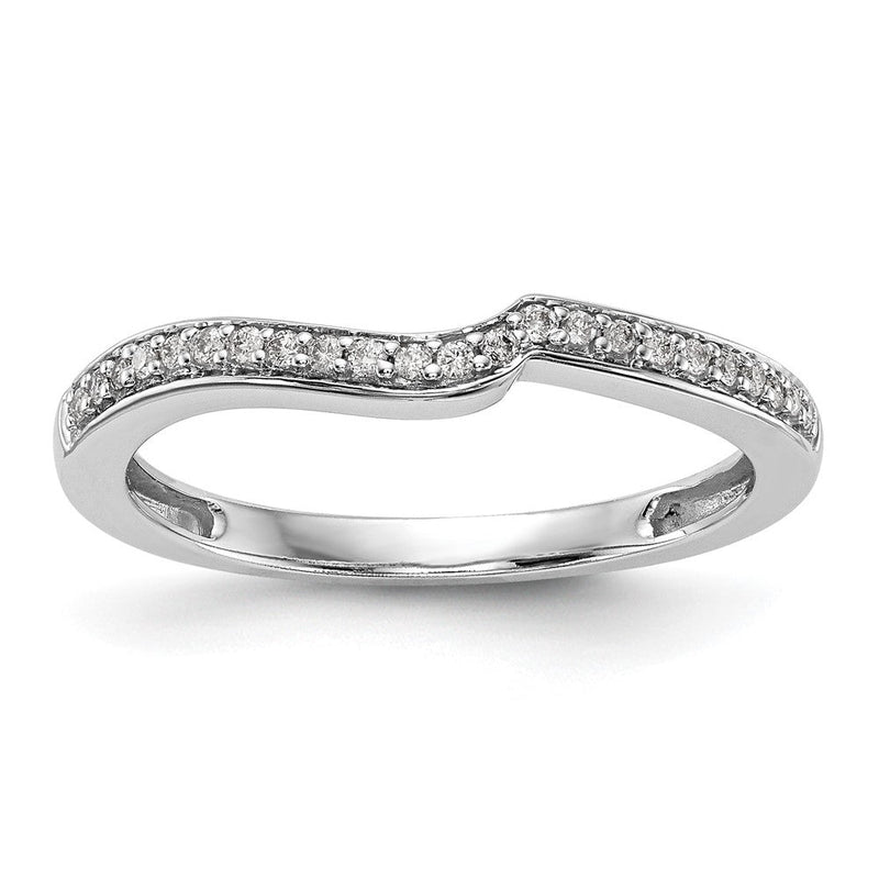 10K Weißgold 1/10 Karat Diamant Contoured Komplett Ehering
