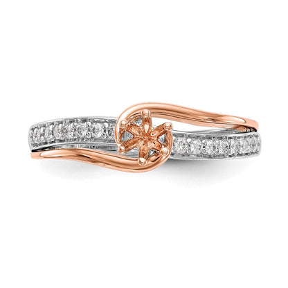10K Bicolor Roségold und Weißgold Verlobungsring mit 0,375 ct. im Labor gezüchteten Diamanten, VS/SI, By-Pass-Design, komplett