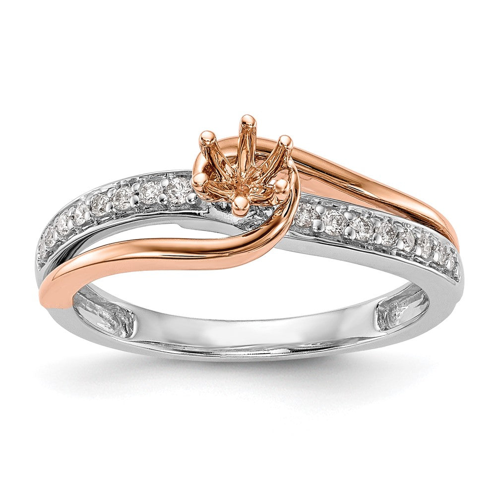 14K Bicolor Verlobungsring mit rundem Zirkonia