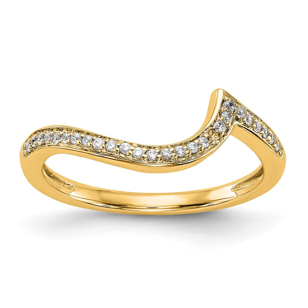 14K Gelbgold Ehering mit echten Diamanten