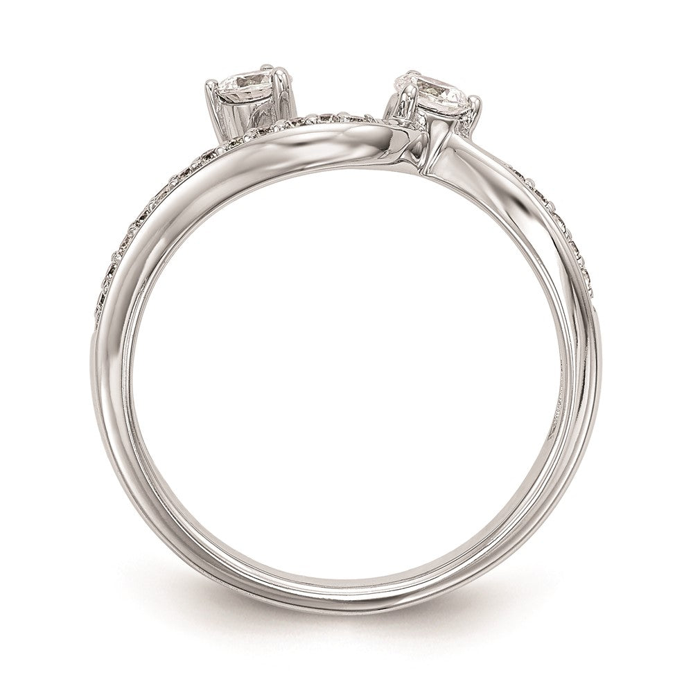 14K Weißgold Damen-Ehering mit natürlichen Diamanten, konturierte Form