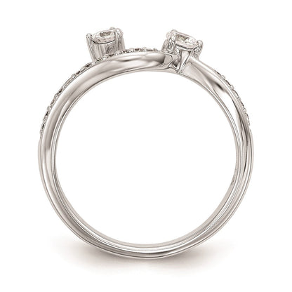 14K Weißgold Damen-Ehering mit natürlichen Diamanten, konturierte Form