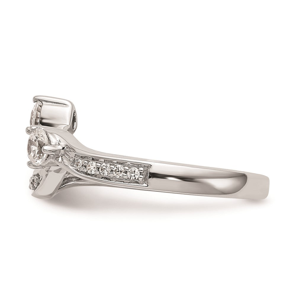 14K Weißgold Damen-Ehering mit natürlichen Diamanten, konturierte Form