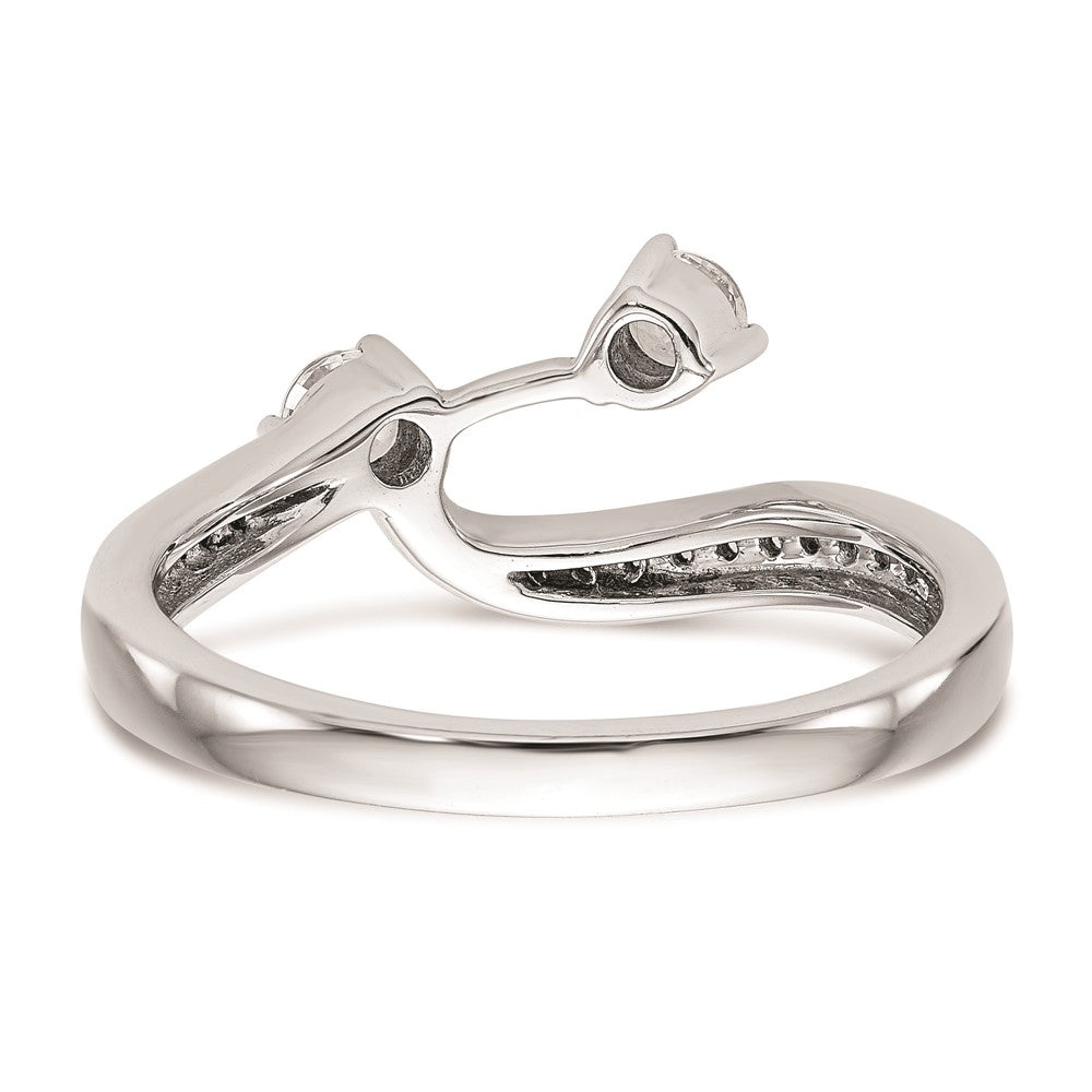 14K Weißgold Damen-Ehering mit natürlichen Diamanten, konturierte Form