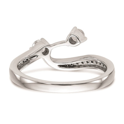 14K Weißgold Damen-Ehering mit natürlichen Diamanten, konturierte Form