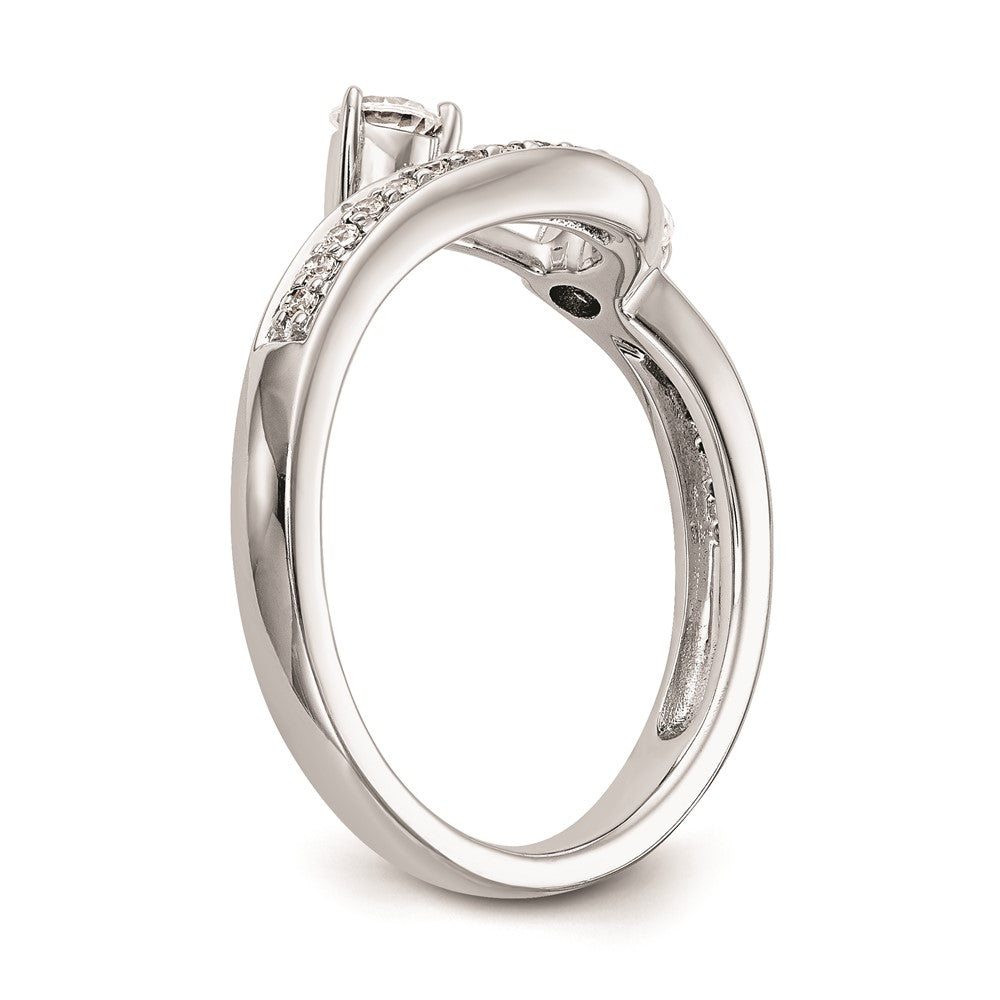 14K Weißgold Damen-Ehering mit natürlichen Diamanten, konturierte Form