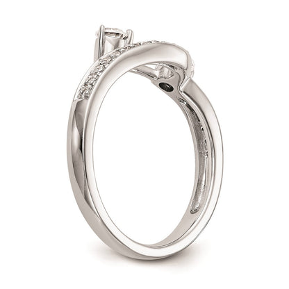 14K Weißgold Damen-Ehering mit natürlichen Diamanten, konturierte Form