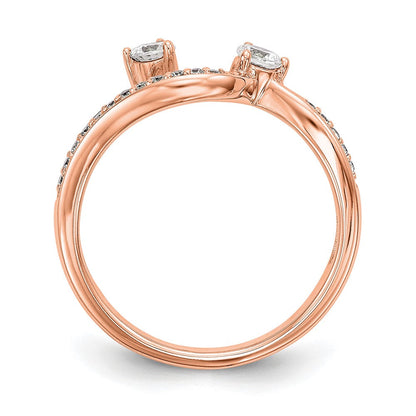 14K Roségold Diamant Contoured Ehering