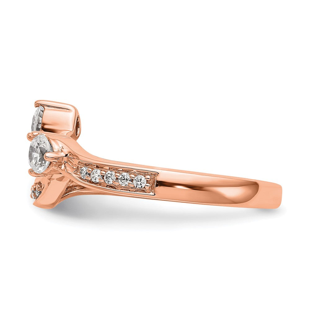 14K Roségold Diamant Contoured Ehering