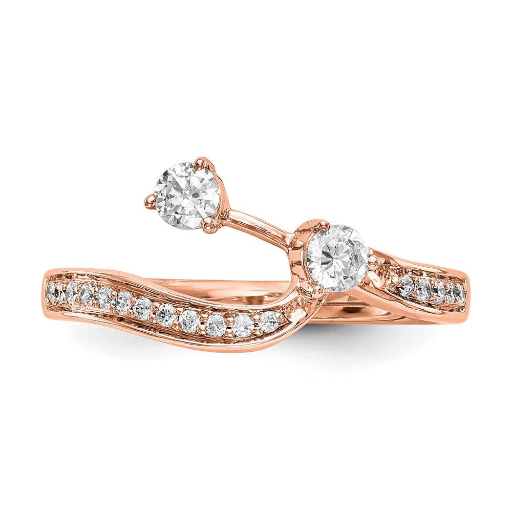 14K Roségold Diamant Contoured Ehering
