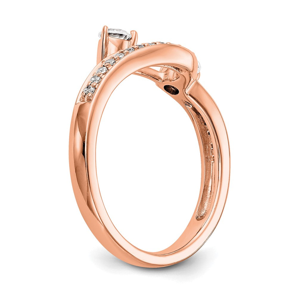 14K Roségold Diamant Contoured Ehering