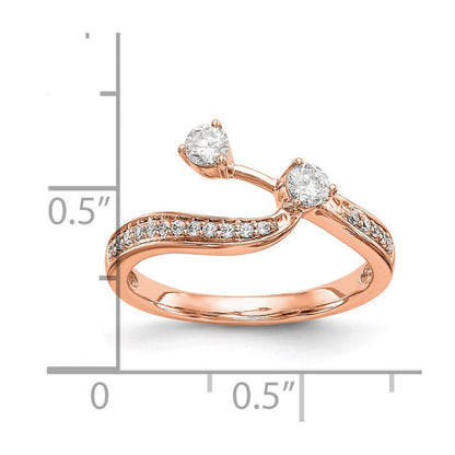 14K Roségold Diamant Contoured Ehering
