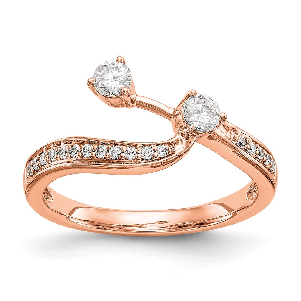 14K Roségold Diamant Contoured Ehering