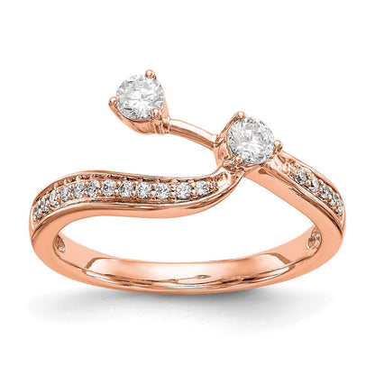 14K Roségold Diamant Contoured Ehering
